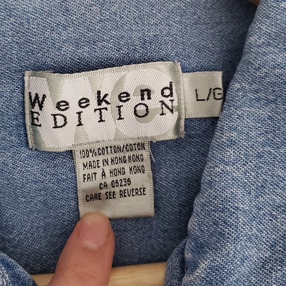 Vintage 90s Weekend Edition Zipperfront Denim Top - Picture 7 of 8